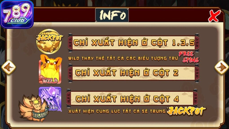 Hướng dẫn cách chơi Naruto Slots 789Club